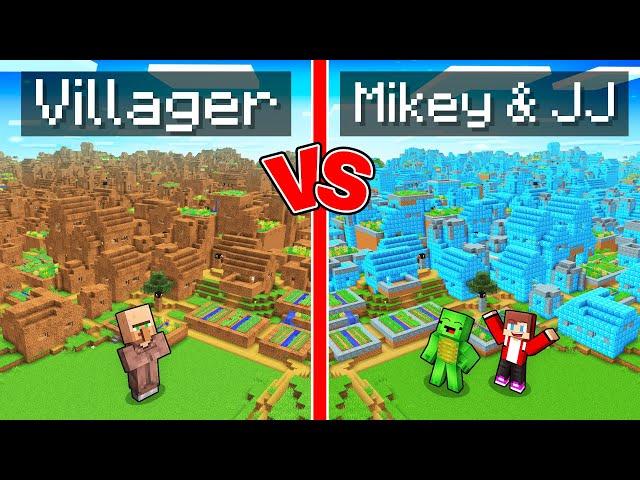 Villager vs Mikey & JJ Village Survival Battle in Minecraft (Maizen)