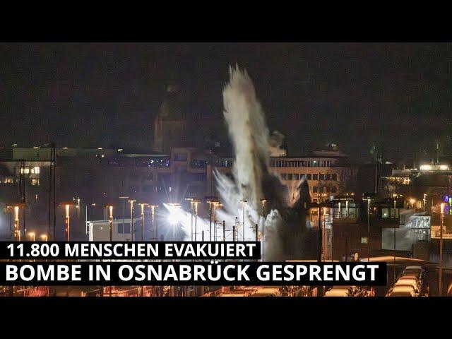 Video zeigt Sprengung einer Weltkriegsbombe in Osnabrück: 11.800 Menschen evakuiert