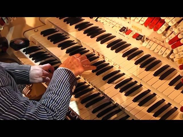 Phil Kelsall at the Wurlitzer organ at Blackpool Tower.