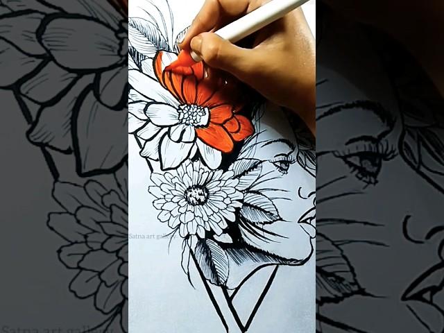Easy and beautiful portrait|| Self creativity drawing || #creativity#artsupplies#portraitpainting