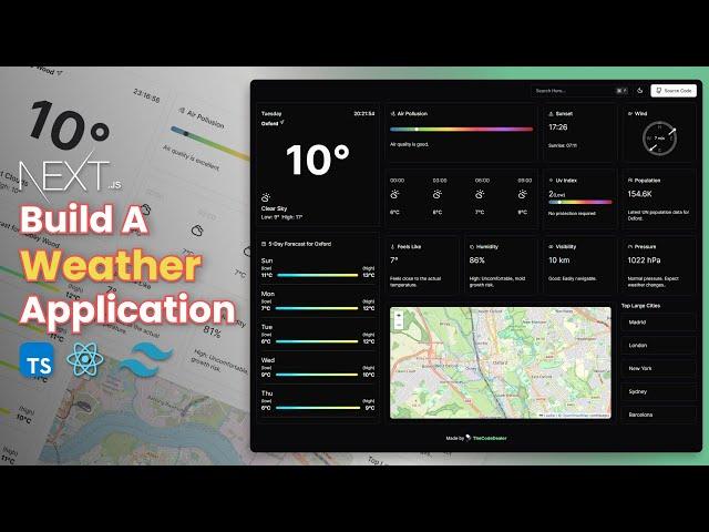 Build A FullStack Weather Application - React, Next.js, Tailwind CSS (2024)