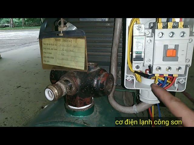 CÁCH CHỈNH ÁP SUẤT CHẠY MÁY NÉN KHÍ FUSHENG, how to adjust the stop pressure of the air compressor.