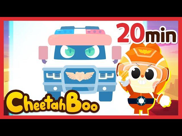 The strongest dino police! Dino car Trigon! | Rescue Vehicle song | Nursery rhymes | #Cheetahboo