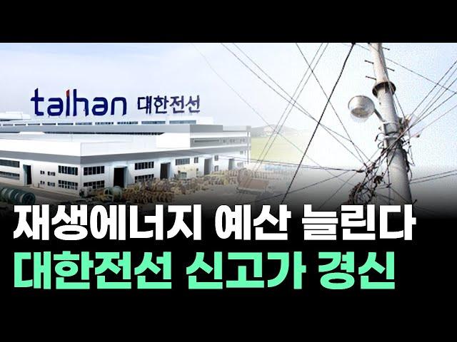 재생에너지 예산 늘린다...대한전선 신고가 경신