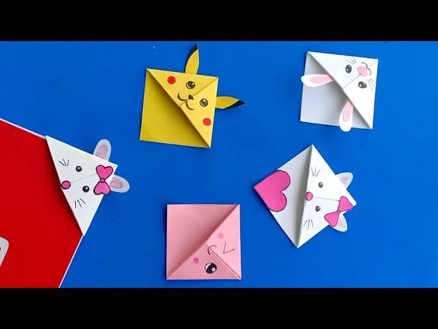 DIY Kawaii BOOKMARKS //Easy Origami Bookmark Corner - How to make a Corner Bookmark DIY