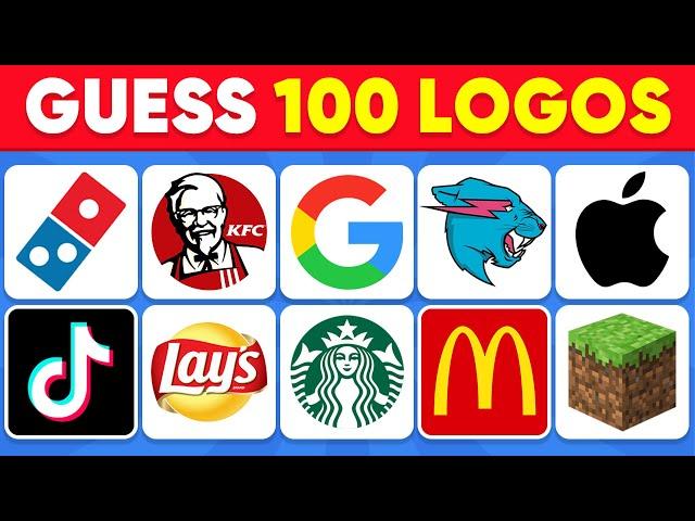 Guess the Logo in 3 Seconds | 100 Famous Logos | Logo Quiz 2024