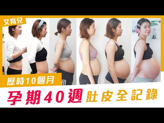 【孕期40週】肚皮全記錄！10 個月胖 20公斤，肉都長在哪？產後三天後肚子的狀況？懷孕歷程大公開