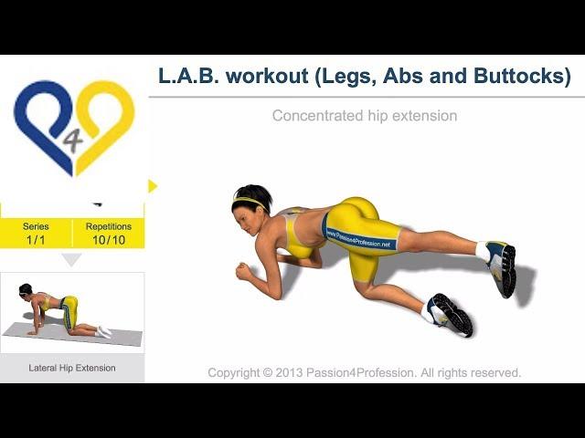 L.A.B. workout (Legs, Abs and Buttocks) - No Music