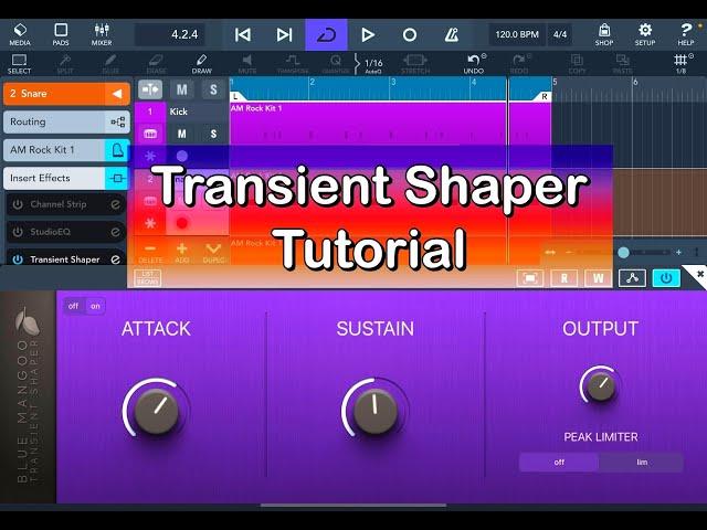 Transient Shaper by Blue Mangoo - This is Excellent - Tutorial for the iPad