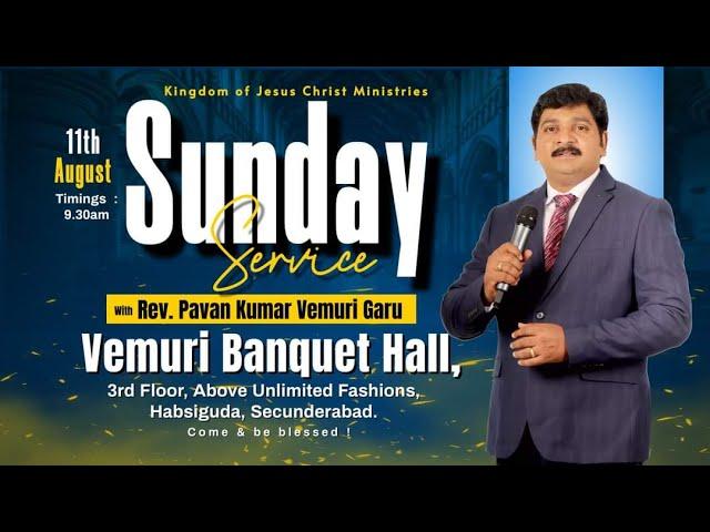 KJCM Sunday Service Live | 11th Aug 2024 || Rev. Pavan Kumar Vemuri | #kjcm | #live