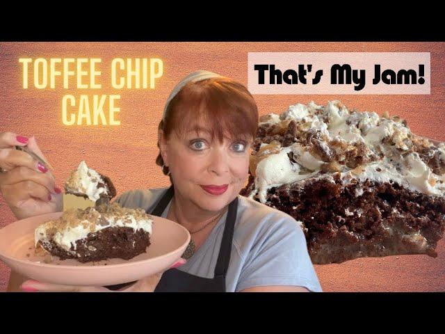 TOFFEE CHIP CAKE - Ooey, Gooey, Yummy Cake Topped with Heath Toffee Chips - DECADENT!