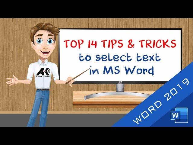 Word 2019 - TOP 14 TIPS & TRICKS to select text in MS Word