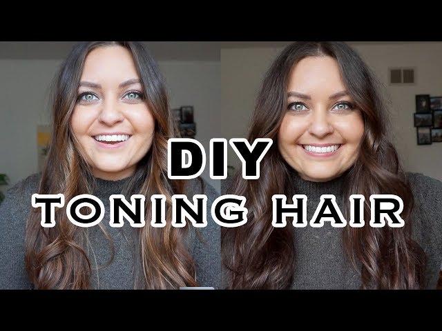 How To Tone Brunette Hair At Home/ How I'm Growing My Hair Out  | ELA BOBAK