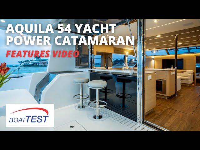 Aquila 54 Yacht Power Catamaran (2021) - Features Video by BoatTEST.com