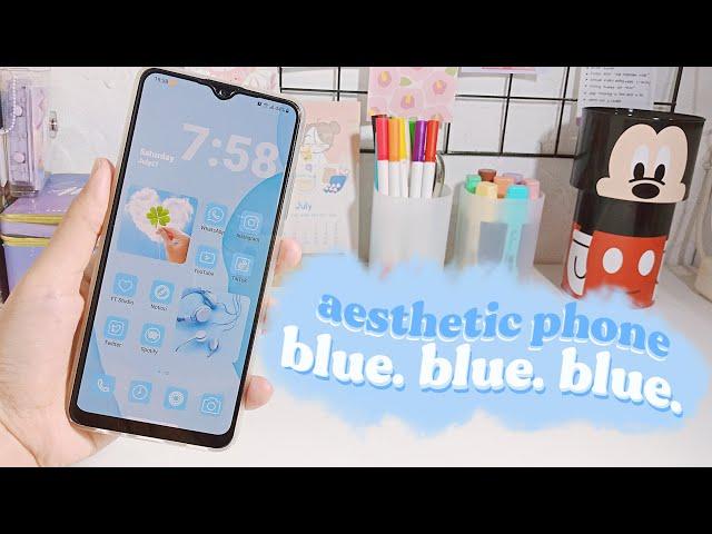 how to make an aesthetic phone theme - it's blue theme 