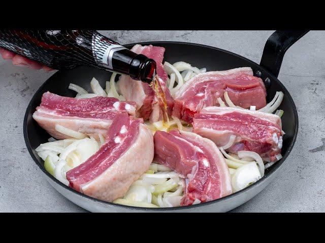 Nobody cooks pork ribs in the pan like my husband! The onion is the secret!