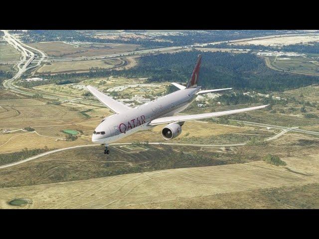 beautiful view of the plane when landing at the airport eps 0848