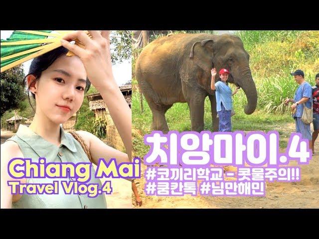 태국 치앙마이 여행 브이로그.4 / Chiang Mai Travel Vlog.4 #코끼리학교 #쿰칸톡 #님만해민