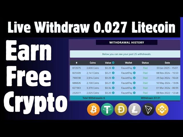 Claim Free LTC | Faucetpay earning site | free crypto Instant Payout #btc #freebitcoin #crypto