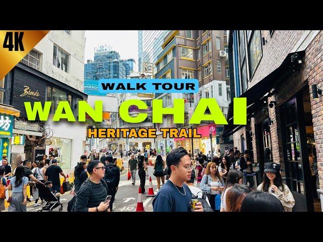 Hong Kong Wan Chai Heritage Trail & Blue House - RAW Walk Tour 4k HDR