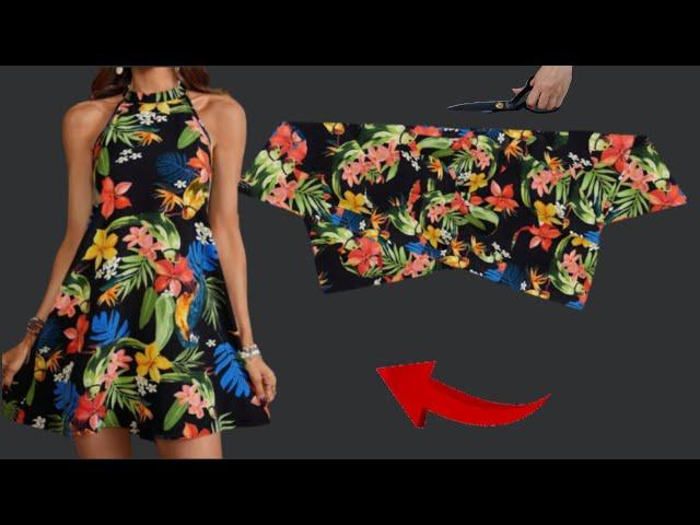 WOW️Only 1 meter fabric Summer Stylish Dresses Cut and Sew in 10 Minutes  Summer Trends Dresses