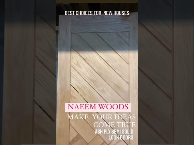 Semi Solid Look Ash Veneer Door With Brass All Sizes #doors #melamine #woodendoors #naeemwoods