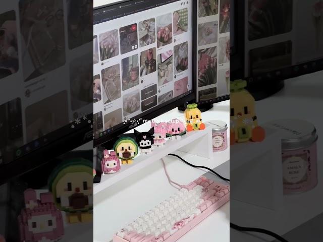 Cute Aesthetic Desk Setup! Feat My melody figurines