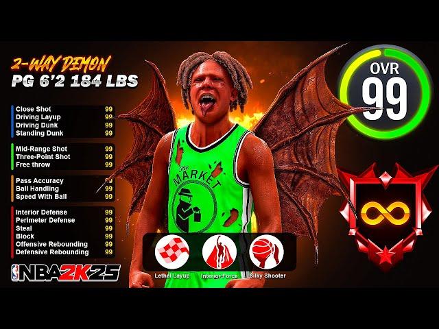 *NEW* ULTIMATE 2-WAY DEMON BUILD on NBA 2K25 (Best Jumpshot, Dunk packages, Dribble Moves)