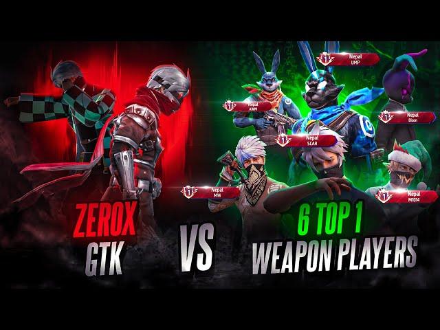 ZEROX & GTK Vs 6 [Top 1 Weapon] PlayersCan this Nepali DUO Win this Match