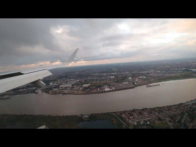 BA E190 Landing LCY London City from the east