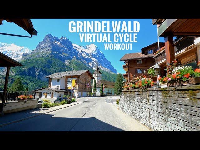 Grindelwald Switzerland Virtual Cycle Workout With Music | Virtual Bike Ride