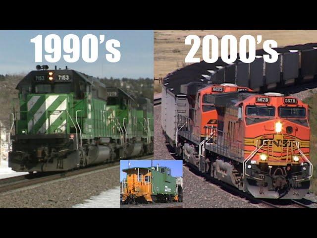 Burlington Northern to BNSF, A decade of change in Newcastle, Wyoming (1990-2007) Full Video