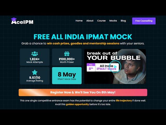 How to attempt the FREE All India IPMAT Mock | IIM Indore Mock Exam | AceIPM | 8 May 2022