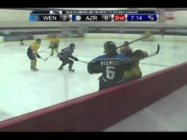 #6 Wiencek, #7 Stickle and #14 Hendry shifts vs Arizona at NAPHL Showcase in Blaine, MN 12-7-15