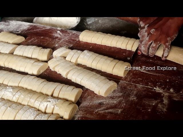 Kaja Sweet Making Video | Khaja Recipe | How its Made? | Indian Sweets Making | Street food Explore