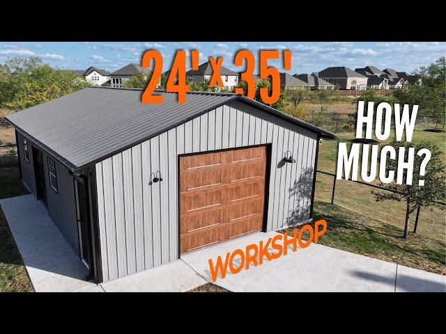 24x35 TURNKEY Metal Workshop for under $35k? | Metal Building with Concrete | WolfSteel Buildings