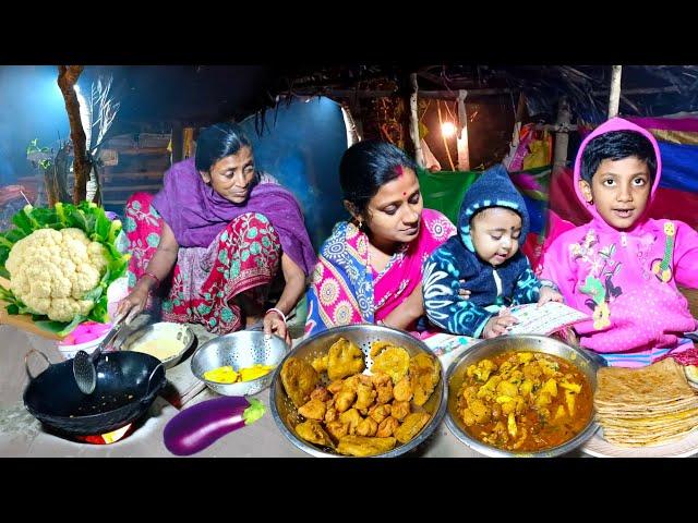 My Village Life Vlog। Daily Night Routine। Making Dinner Cauliflower Roast, Pakora Home Made Paratha