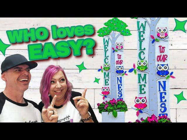 DIY Laser Cut Front Porch Welcome Sign Planter Tutorial