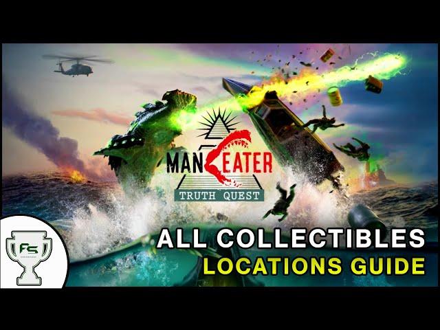 Maneater Truth Quest DLC All Collectible - Landmarks, Caches, Licence Plates Tin Foil Hats Locations