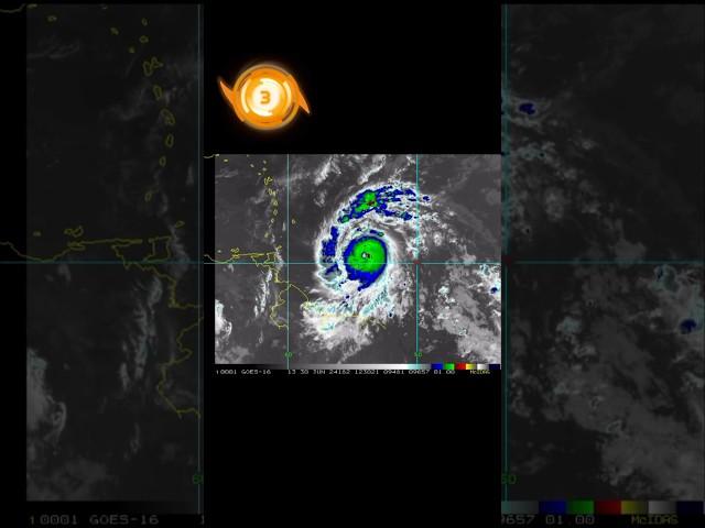 IR Timelapse of Hurricane Beryl (June 28th 19:10z - June 30th 12:40z 2024) #hurricane #2024