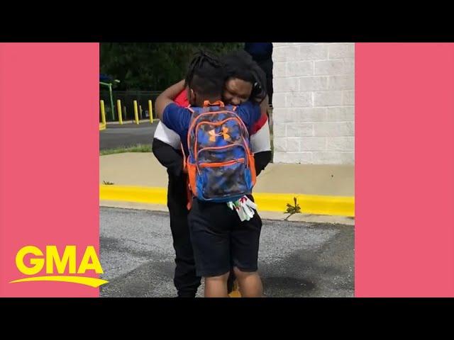 Dad surprises son with emotional reunion after prison release