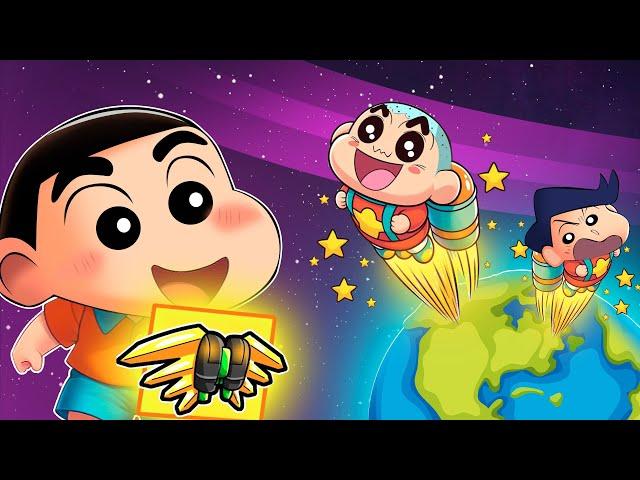 Shinchan Pretended To Be Noob In front Of Kazama And Masao In Jetpack Obby  | Roblox Funny Game 