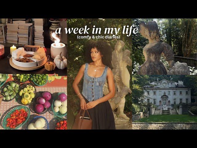 VLOG: romanticizing fall, garden exploring, cozy home date night, farmer's market in atl