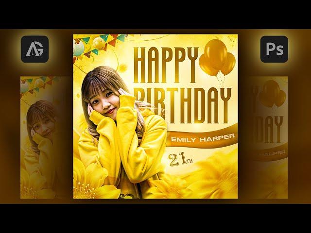 Birthday Flyer Design in Photoshop   |   Adobe Photoshop Tutorial For Beginners   |   Azzi Graphics