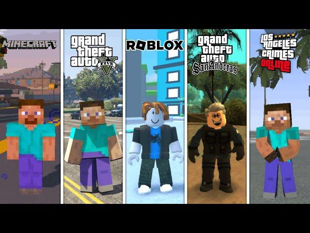 Minecraft VS GTA 5 VS Roblox VS GTA San Andreas VS Los Angeles Crimes