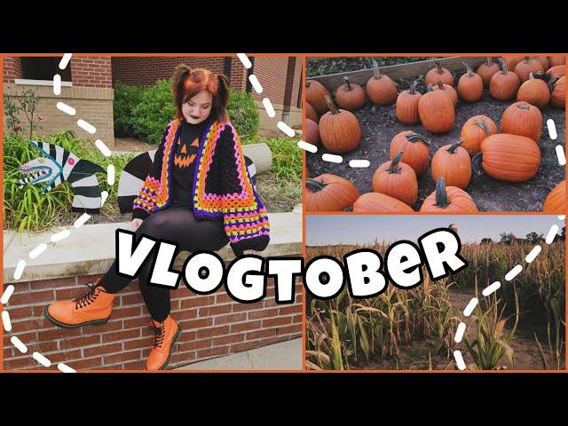 fall activities & crocheting a halloween sweater | vlogtober |