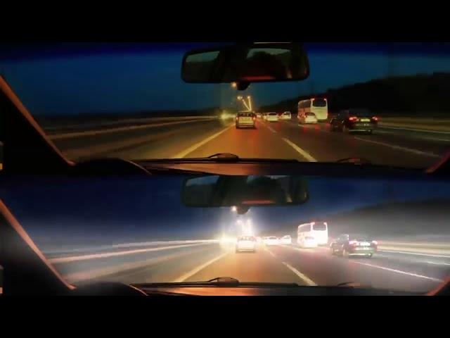 Our Night Vision Anti-Glare Glasses On A Night Driving Test