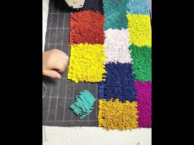 Sew carpets with small strips of cloth