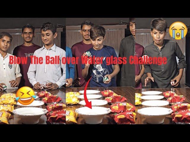 Blow The Ball over Water glass Challenge