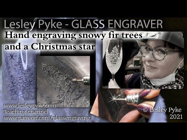 Glass engraving for beginners - Snowy fir tree and Christmas star - detecting stress line